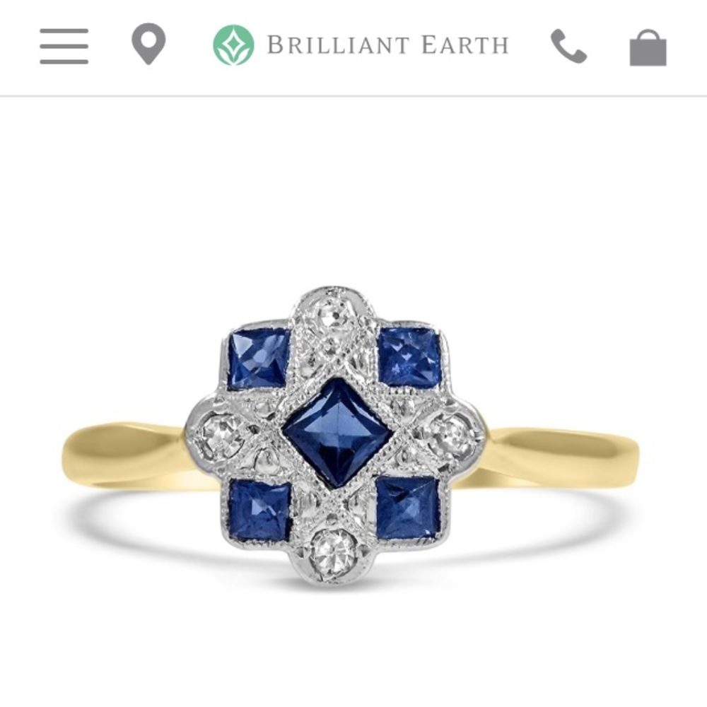 Brilliant Earth antique sapphire and diamond ring